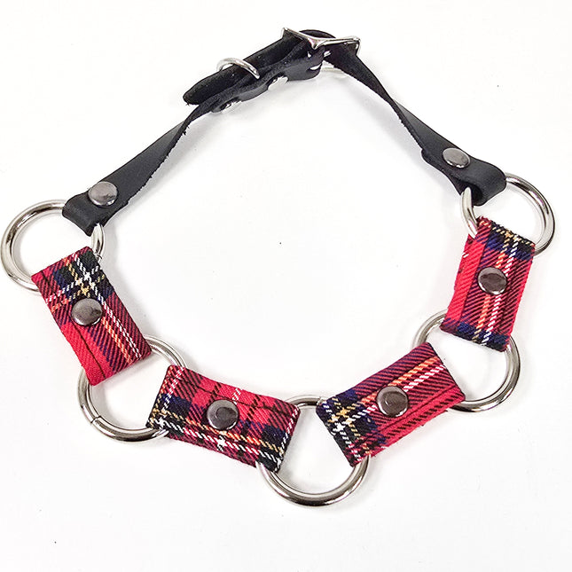 FCK230PD PUNK PLAID RING LINK CHOKER