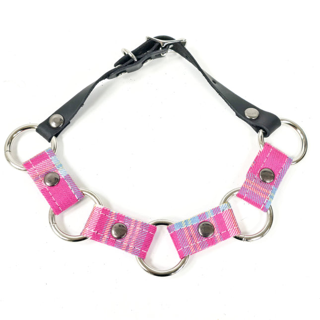 FCK230PD PUNK PLAID RING LINK CHOKER