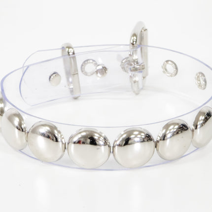 FCK671VN-CLR CLEAR VINYL  JUMBO 1"  ROUND STUDDED  CHOKER