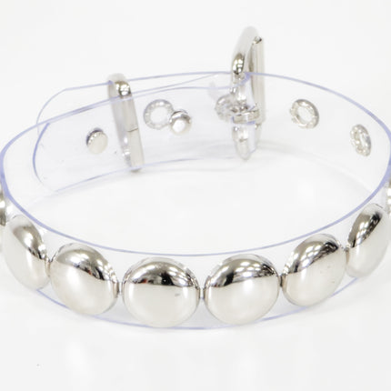 FCK671VN-CLR CLEAR VINYL  JUMBO 1"  ROUND STUDDED  CHOKER