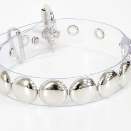 FCK671VN-CLR CLEAR VINYL  JUMBO 1"  ROUND STUDDED  CHOKER