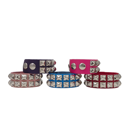 BC112ITL  ITALIAN GENUINE LEATHER DOUBLE ROW  STUDDED BRACELET