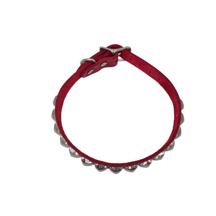 CK129ITL  ITALIAN GENUINE LEATHER STUDDED CHOKER