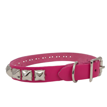 CK129ITL  ITALIAN GENUINE LEATHER STUDDED CHOKER