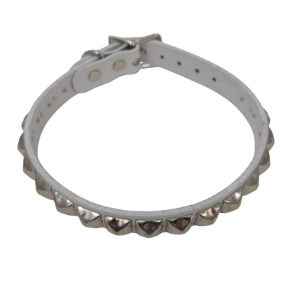 CK129ITL  ITALIAN GENUINE LEATHER STUDDED CHOKER