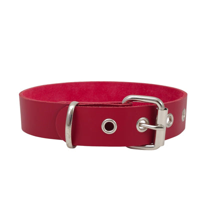 CK100ITL-075   ITALIAN GENUINE LEATHER 1 1/4" CHOKER