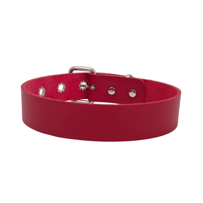 CK100ITL-075   ITALIAN GENUINE LEATHER 1 1/4" CHOKER