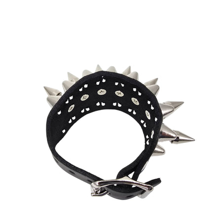 BC186  1" SPIKE 1/2" ROUND STUDDED 1 1/4" WIDE BUCKLE BRACELET