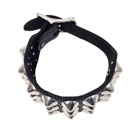BC170CON   BUCKLE BRACELET WITH 3 ROW 1/2" CONICAL  STUDS