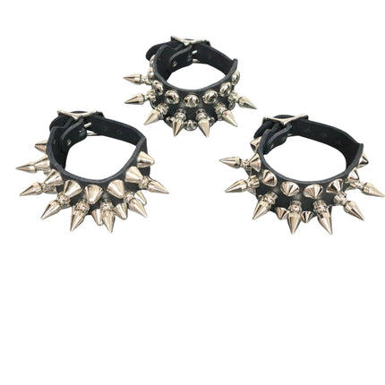 BC186  1" SPIKE 1/2" ROUND STUDDED 1 1/4" WIDE BUCKLE BRACELET