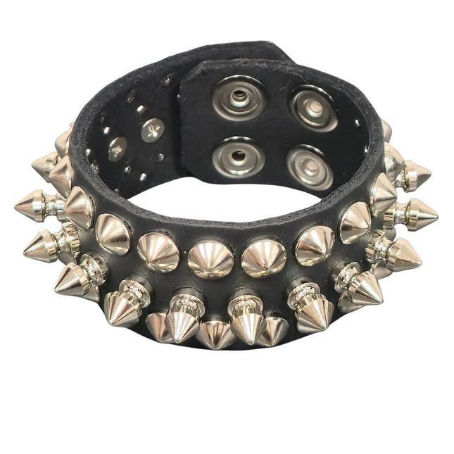 BC150  STUUDED 1/2" SPIKE 1 1/2" SNAP BRACELET