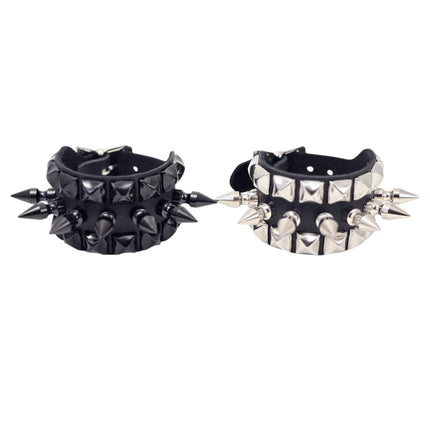 BC186PMD  1/2" PYRAMID STUUDED 1" SPIKE 1 3/4" BUCKLE BRACELET