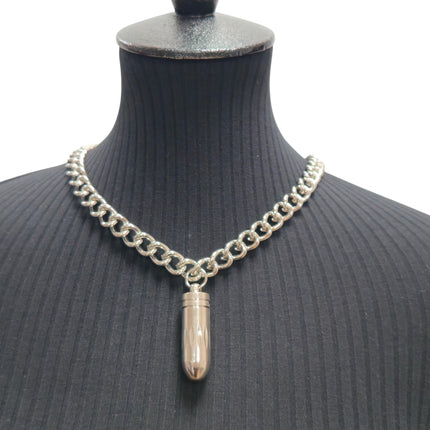FC974  OPEN BULLET PENDANT NECKLACE