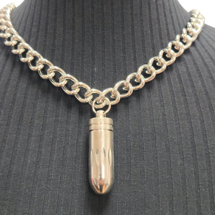 FC974  OPEN BULLET PENDANT NECKLACE