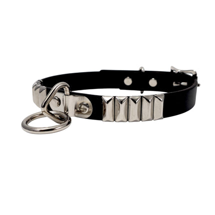 CK129RMD  RECTANGULAR STUDDED BONDAGE CHOKER