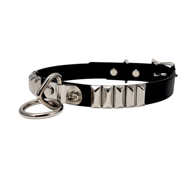 CK129RMD  RECTANGULAR STUDDED BONDAGE CHOKER