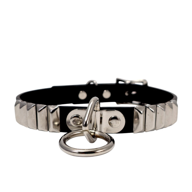 CK129RMD  RECTANGULAR STUDDED BONDAGE CHOKER