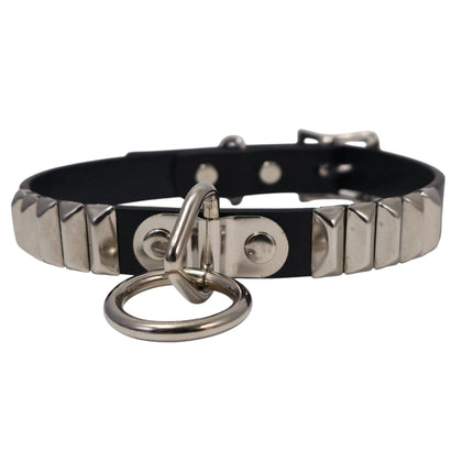 CK129RMD  RECTANGULAR STUDDED BONDAGE CHOKER