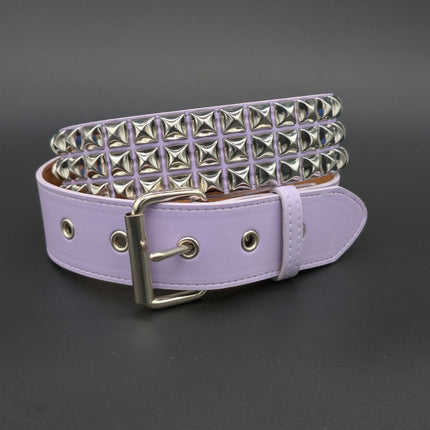 BT104M VEGAN 1 3/4" WIDE THREE ROW PYRAMID BELT