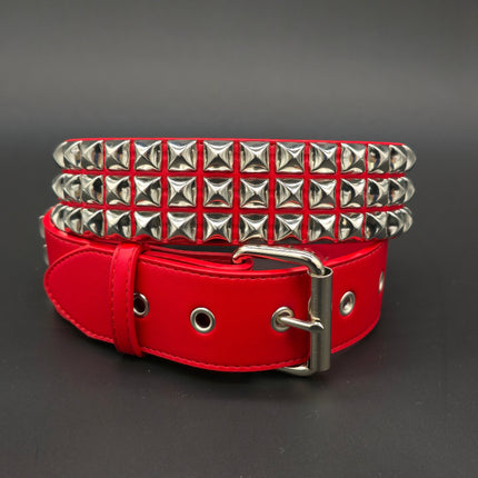 BT104M VEGAN 1 3/4" WIDE THREE ROW PYRAMID BELT