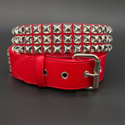 BT104M VEGAN 1 3/4" WIDE THREE ROW PYRAMID BELT