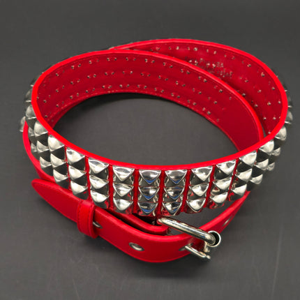BT104M VEGAN 1 3/4" WIDE THREE ROW PYRAMID BELT