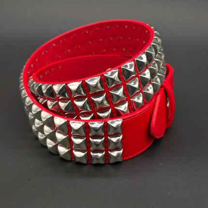 BT104M VEGAN 1 3/4" WIDE THREE ROW PYRAMID BELT