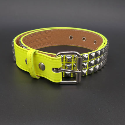 BT104M VEGAN 1 3/4" WIDE THREE ROW PYRAMID BELT