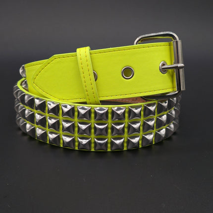 BT104M VEGAN 1 3/4" WIDE THREE ROW PYRAMID BELT