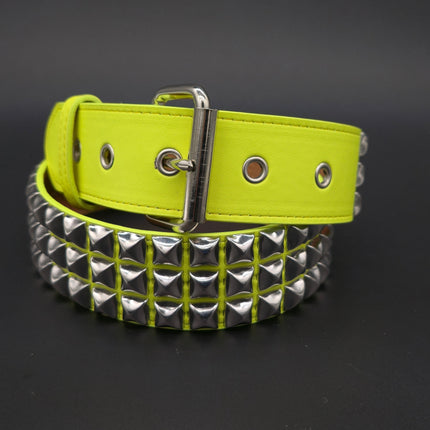 BT104M VEGAN 1 3/4" WIDE THREE ROW PYRAMID BELT