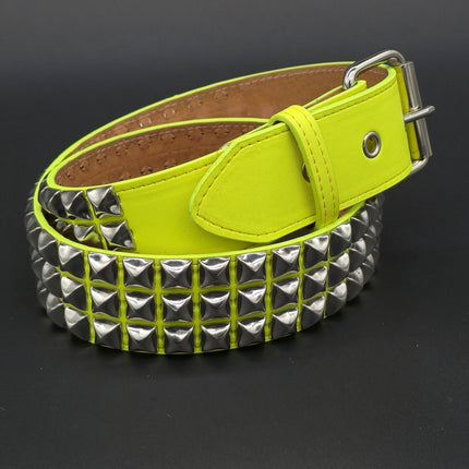 BT104M VEGAN 1 3/4" WIDE THREE ROW PYRAMID BELT