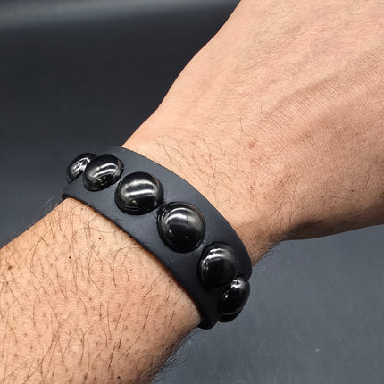 BC194RND 1 ROW 1/2" ROUND STUDDED  SNAP BRACELET