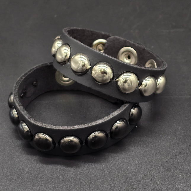 BC194RND 1 ROW 1/2" ROUND STUDDED  SNAP BRACELET