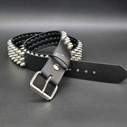 BT153  UK77 TALL CONE STUDDED FUNK LOGO SNAP LEATHER BELT * BEST SELLER