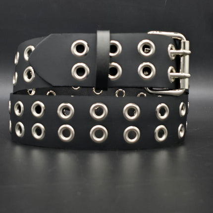 BT145 2 ROW GROMMET EYELET BELT GEUINE LEATHER