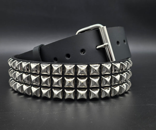BT104 THREE ROW STUDDED CLASSIC FUNK PLUS LEATHER BELT