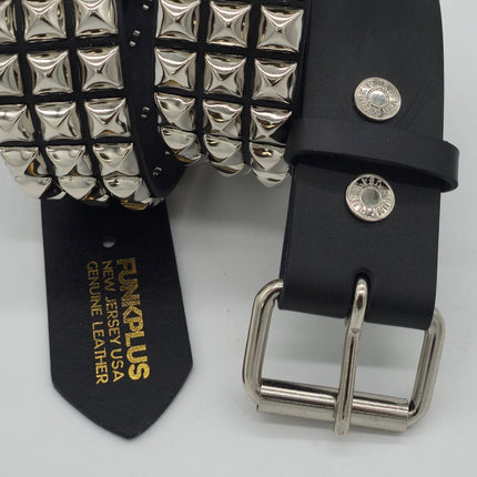BT104 THREE ROW STUDDED CLASSIC FUNK PLUS LEATHER BELT