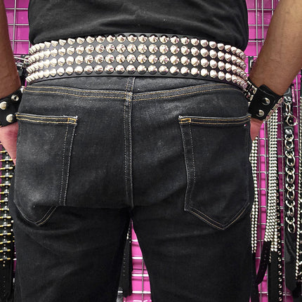 BT143B-CON 4 ROW CONICAL STUDDEDBELT WITH NARROW HEAD ROLLER BUCKLE