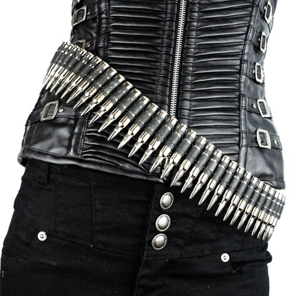 NICKEL SHELL NICKEL TIPS  LINKED PUNK ROCK BULLET BELT