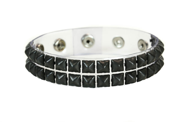 AB112VN-BS BLACK DOUBLE STUDDED VINYL ARMBAND