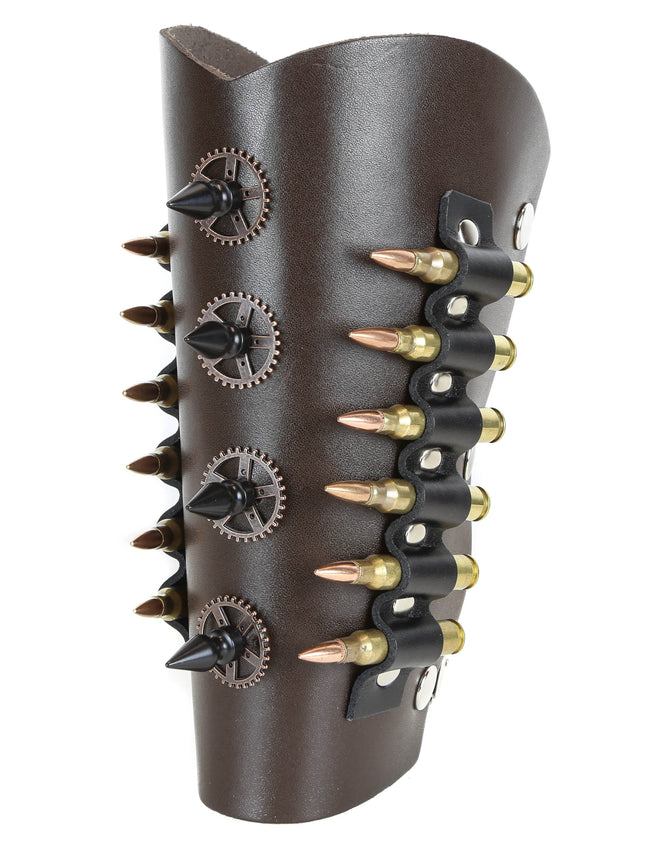 ARM159BRN BROWN GEAR SPIKE BULLET ARMBAND