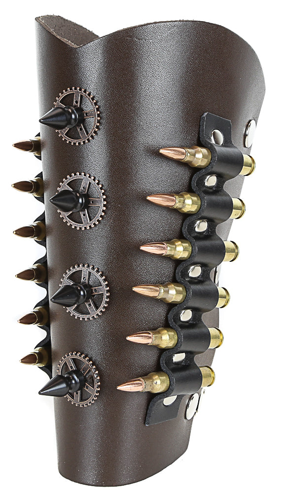 ARM159BRN BROWN GEAR SPIKE BULLET ARMBAND