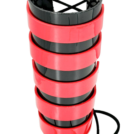 ARM178VN-BLK-RED  LACED GAINTLET  VINYL PVC