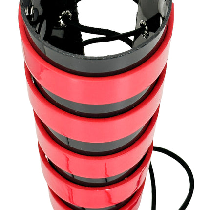 ARM178VN-BLK-RED  LACED GAINTLET  VINYL PVC