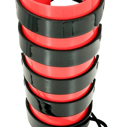 ARM178VN-RED-BLK  LACED GAINTLET  VINYL PVC