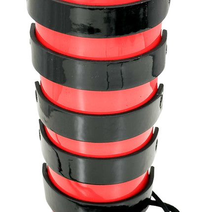 ARM178VN-RED-BLK  LACED GAINTLET  VINYL PVC