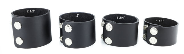 BC100 PLAIN BRACELET GENUINE BLACK LEATHER CUFF SNAPPED BRACELET