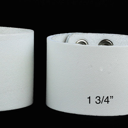 BC100WHT WHITE GENUINE LEATHER PLAIN BRACELET