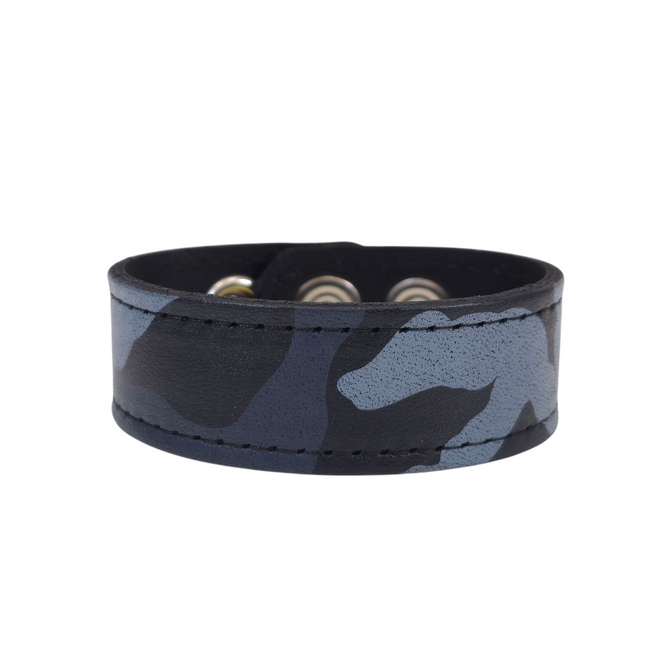 BC100CAMO GENUINE LEATHER CAMOUFLAGE  LEATHER CUFF SNAPPED BRACELET