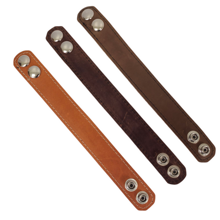 BC100BROWN  GENUINE LEATHER  CUFF SNAPPED BRACELET